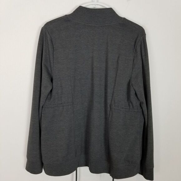 All Saints Womens Gina Drape Jacket Sz 8 Grey Marl Soft Jersey Designer Open - Picture 5 of 9